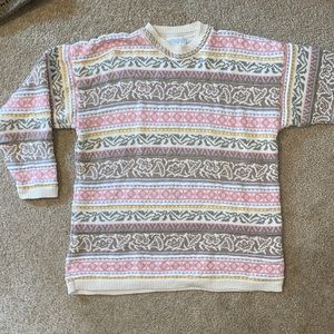 funky colorful long sleeve sweater